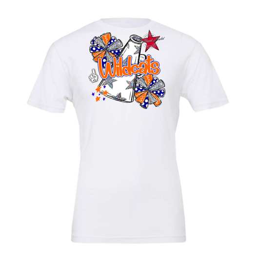 Wildcats Alpha Megaphone Design-Blue-Orange