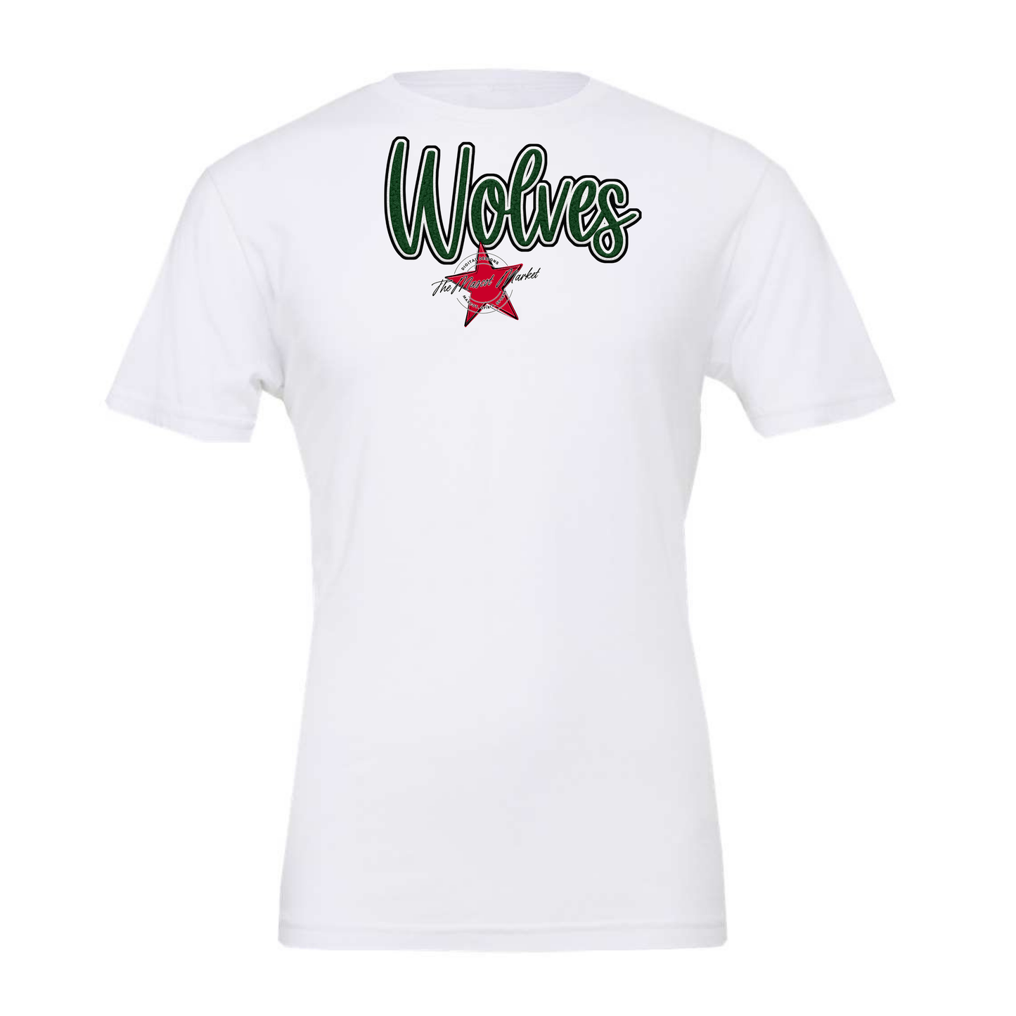 Wolves Faux Chenille Patch-Green