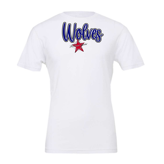 Wolves Faux Chenille Patch-Blue