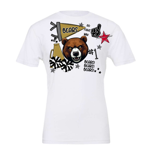 Bears Mascot Spirit Design Megaphone-Gold