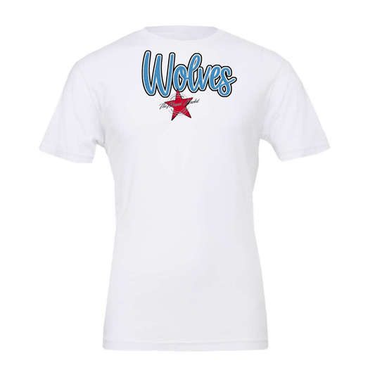 Wolves Faux Chenille Patch-Carolina Blue