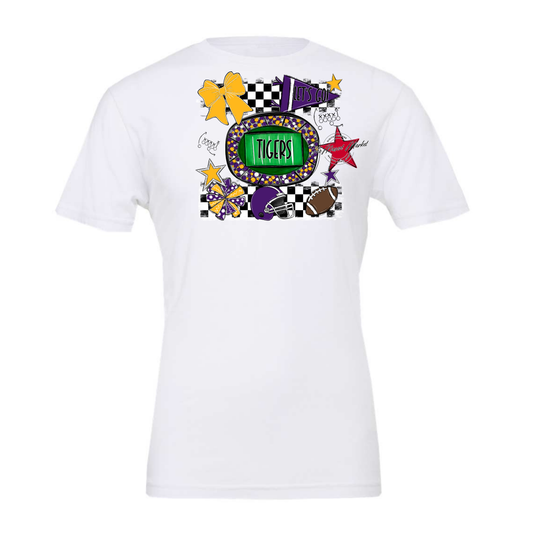 Tigers Checkers Spirit Design-Purple-Yellow