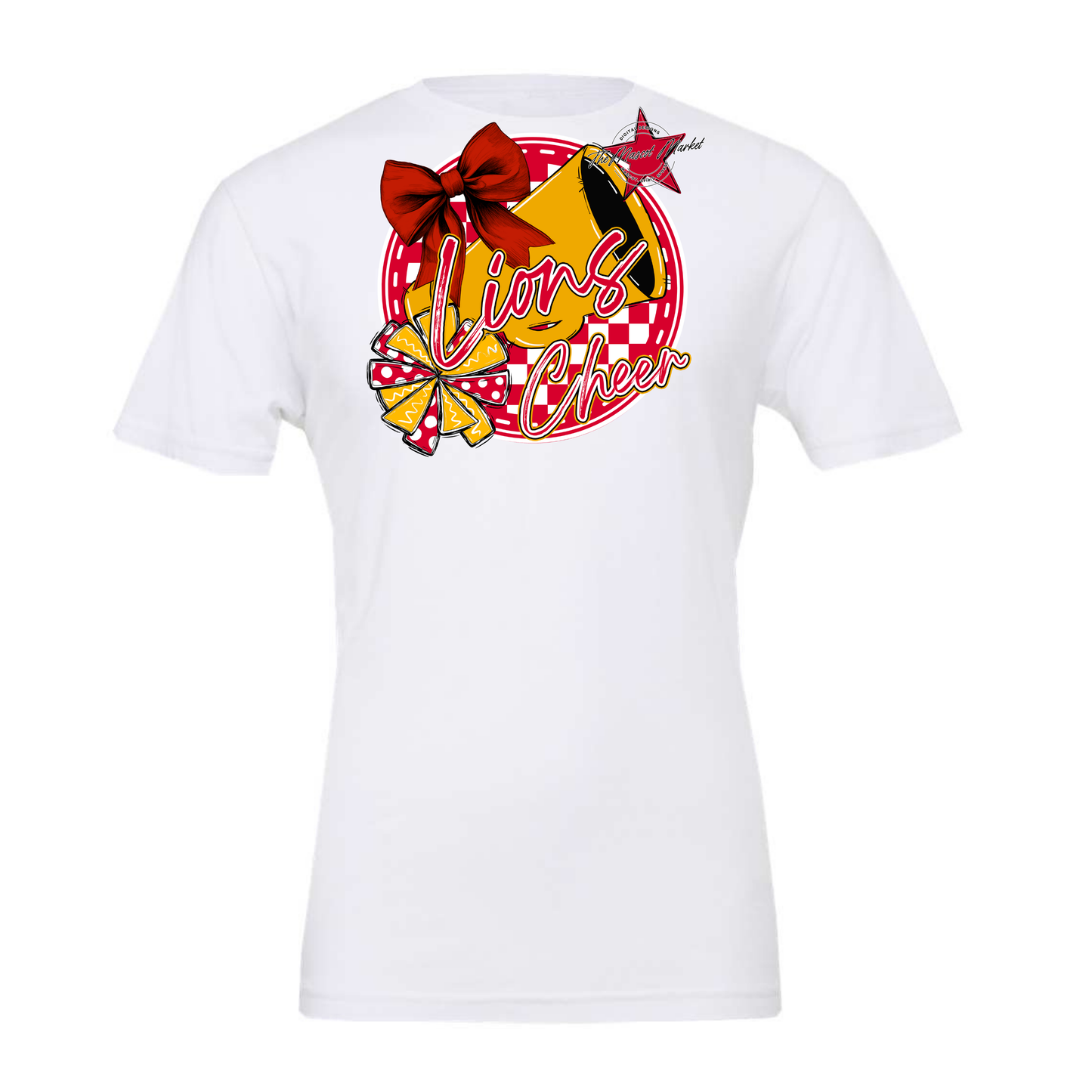 Lions Circle Cheer Design-Red-Yellow