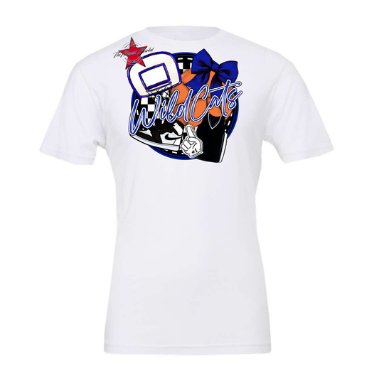 Wildcats Circle Basketball Design-Blue