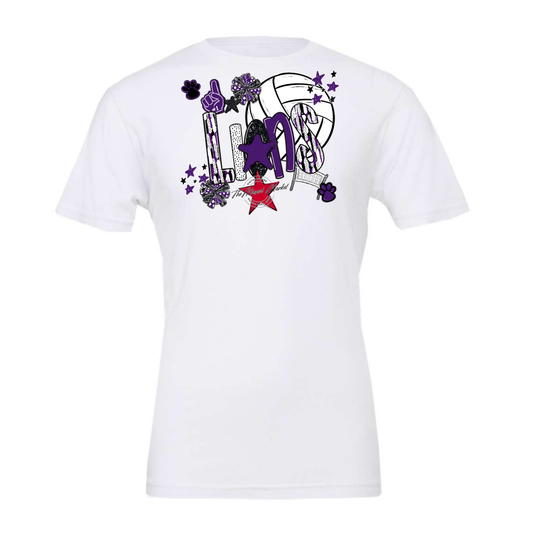 Lions Volleyball Scrape-Purple
