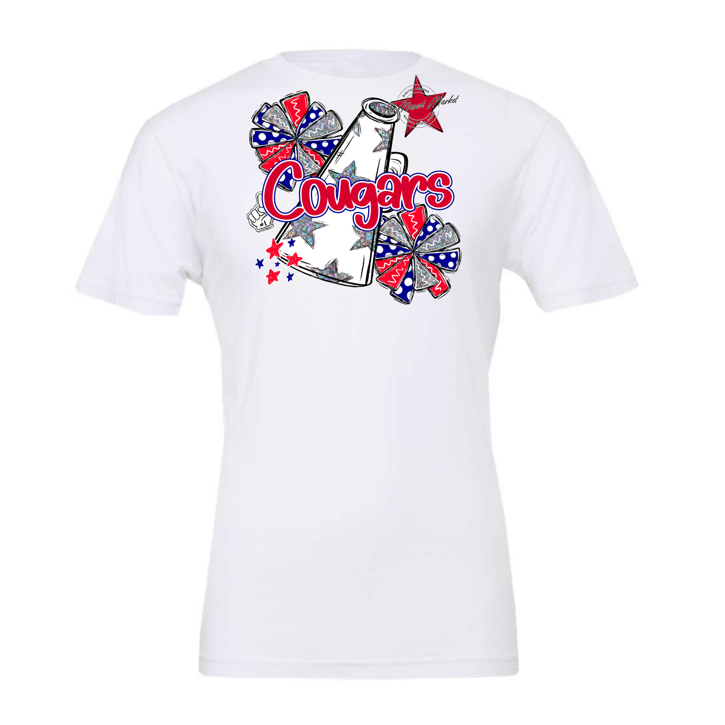 Cougars Alpha Megaphone Design-Blue-Red