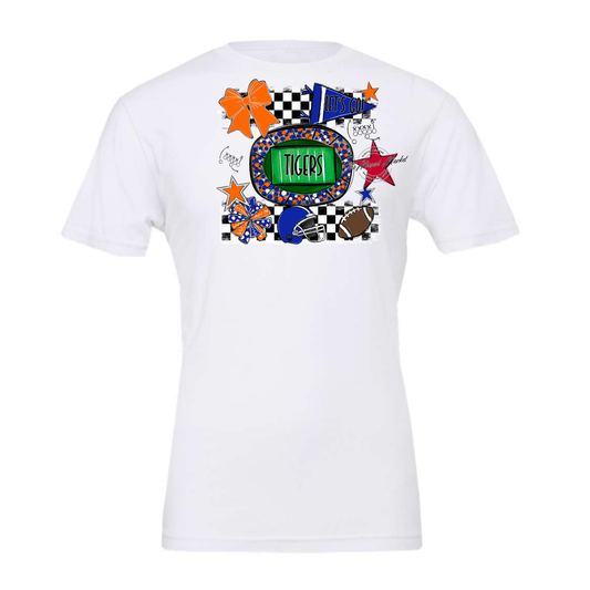 Tigers Checkers Spirit Design-Royal Blue-Orange