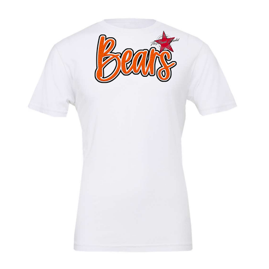 Bears Faux Chenille Patch Design-Orange