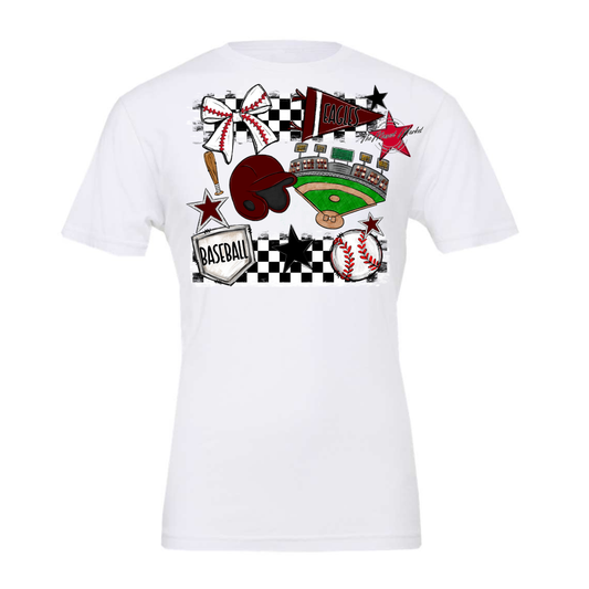 Eagles Baseball Checkers Design-Maroon