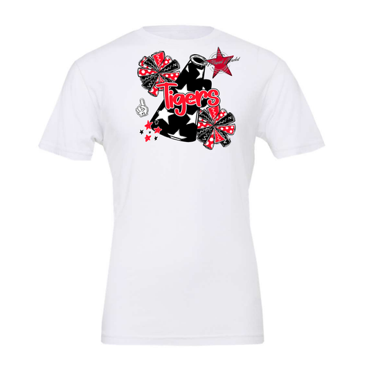 Tigers Alpha Megaphone Design-Bright Red