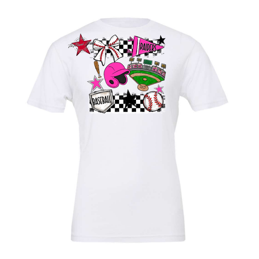 Raiders Baseball Checkers Design-Pink