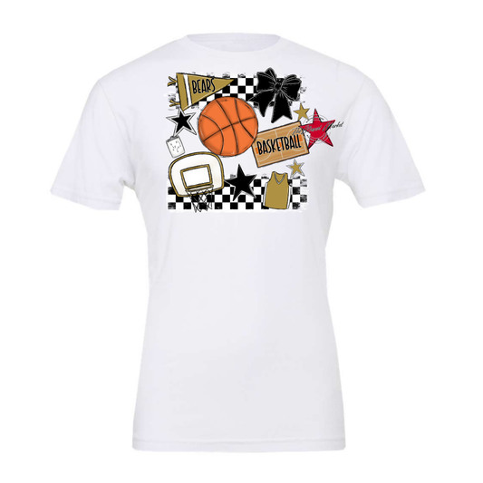 Bears Basketball Checkers Design-Gold