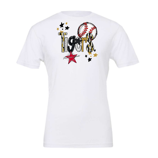 Tigers Baseball Scrape-Gold