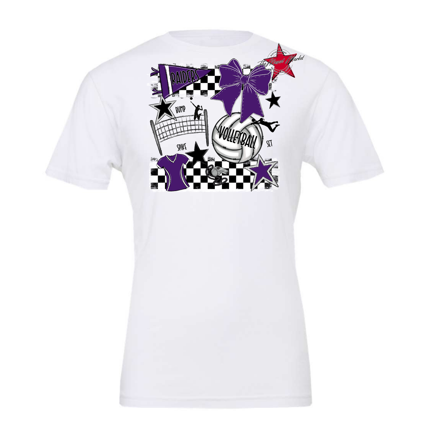 Raiders Volleyball Checkers Design-Purple