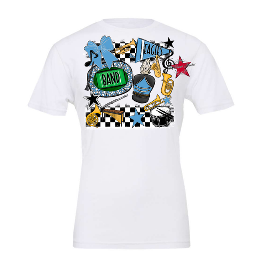 Eagles Band Checkers Design-Carolina Blue