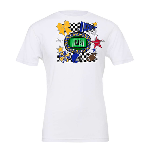 Tigers Checkers Spirit Design-Royal Blue-Yellow