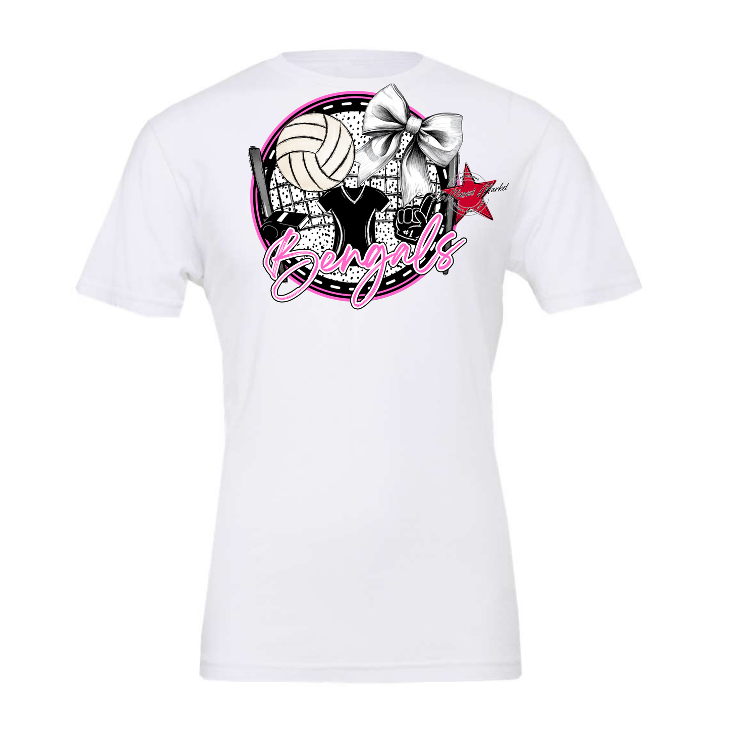 Bengals Circle Volleyball Design-Baby Pink