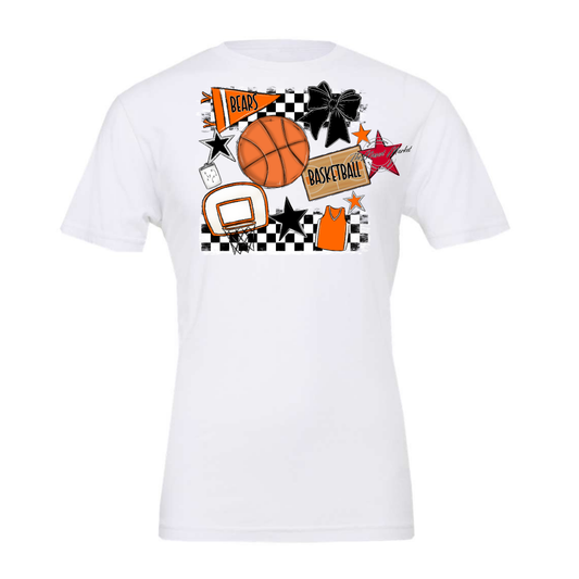 Bears Basketball Checkers Design-Orange