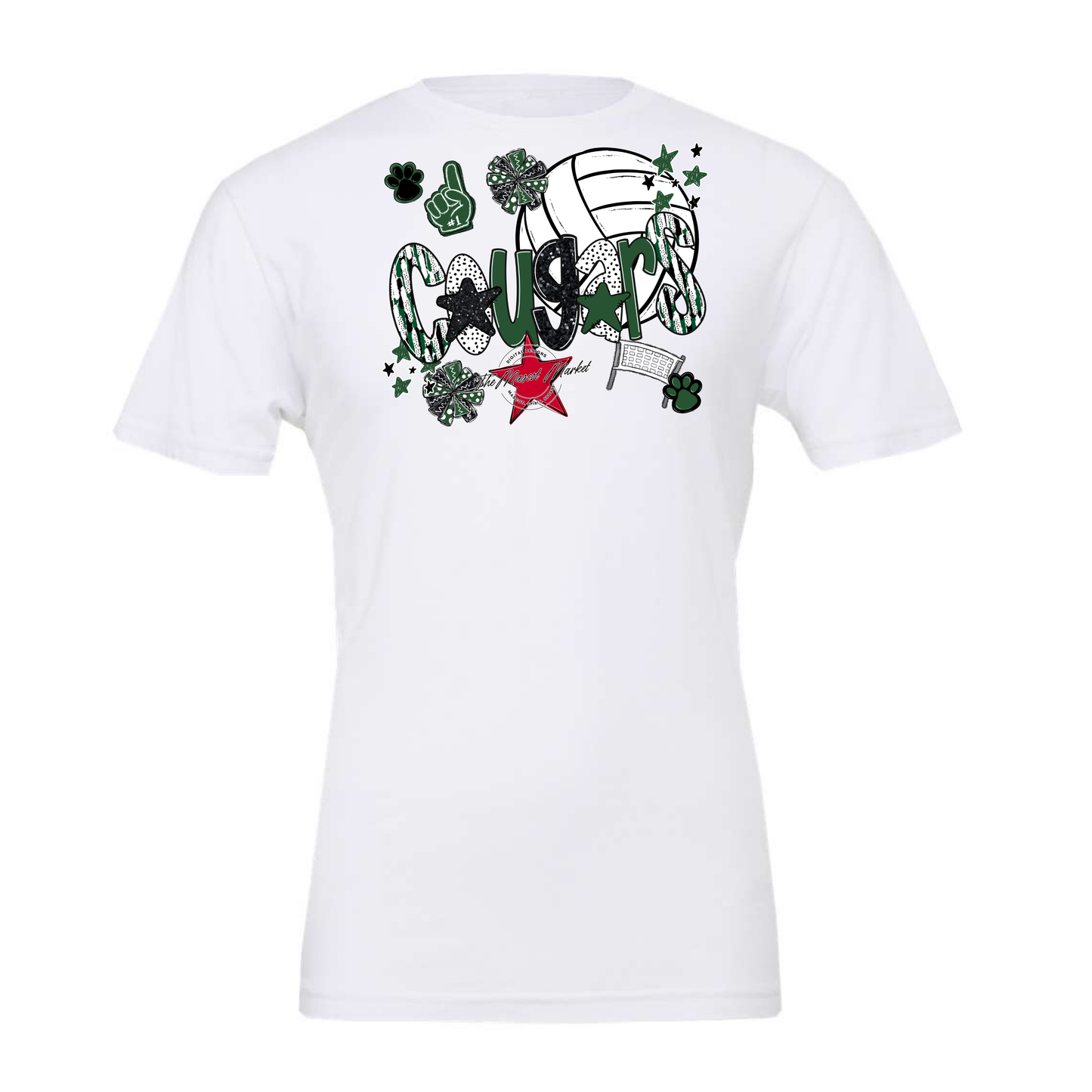 Cougars Volleyball Scrape-Green