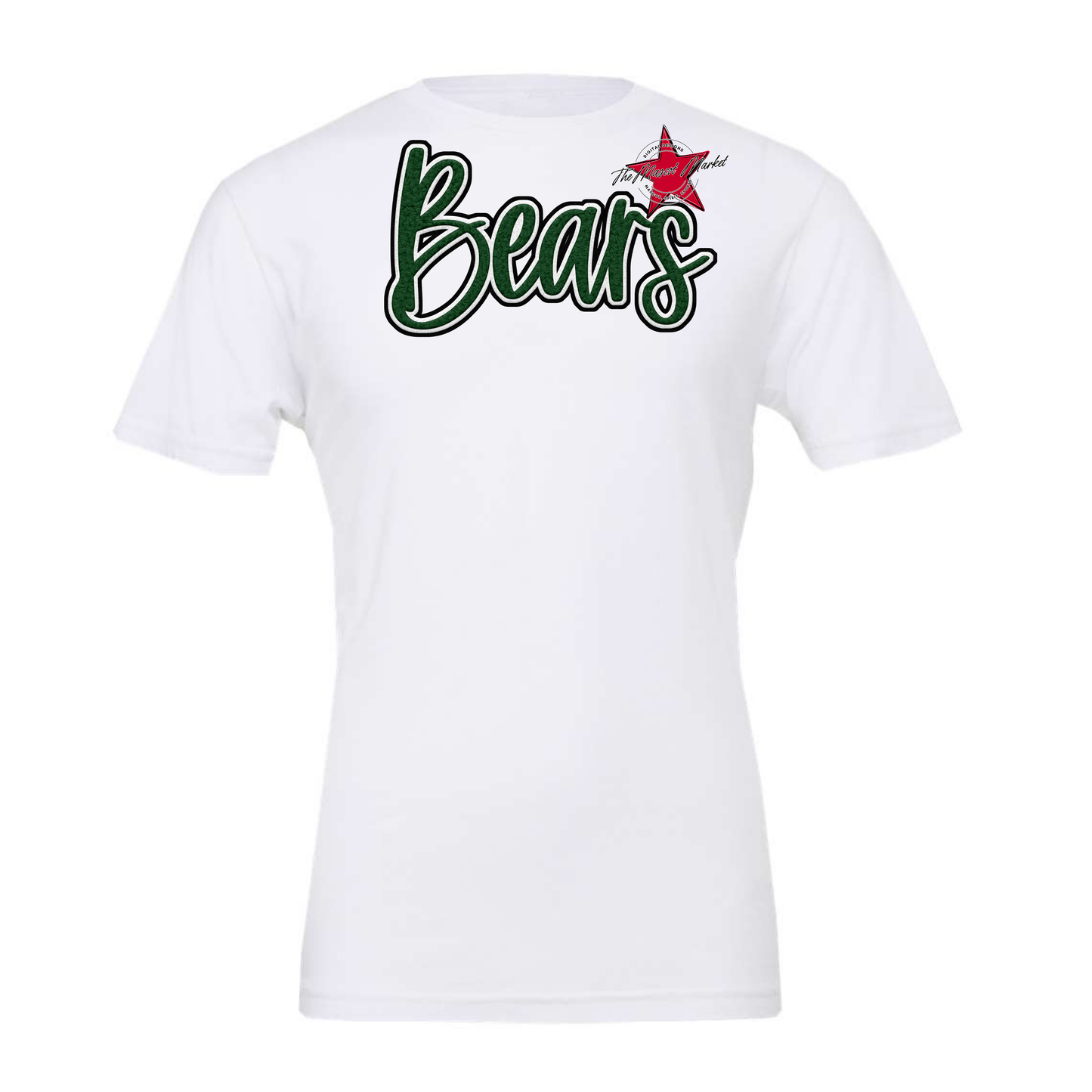 Bears Faux Chenille Patch Design-Green