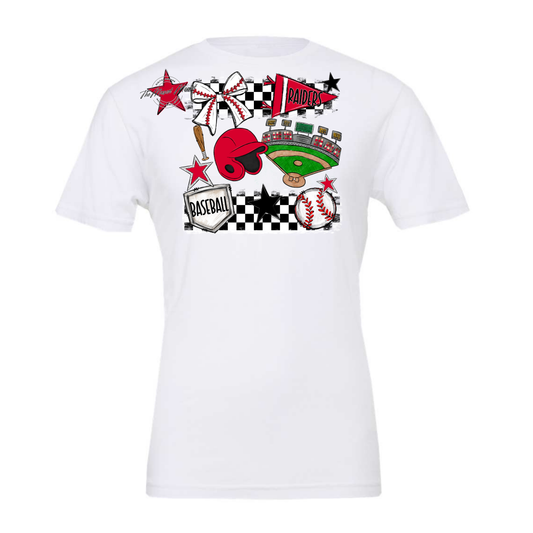 Raiders Baseball Checkers Design-Red