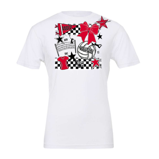 Raiders Volleyball Checkers Design-Red