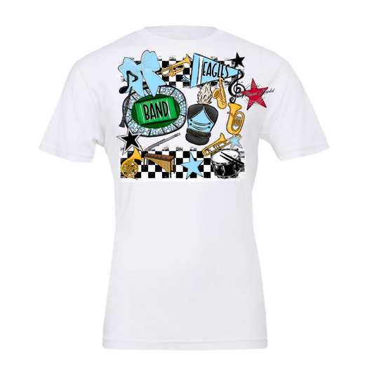 Eagles Band Checkers Design-Columbia Blue