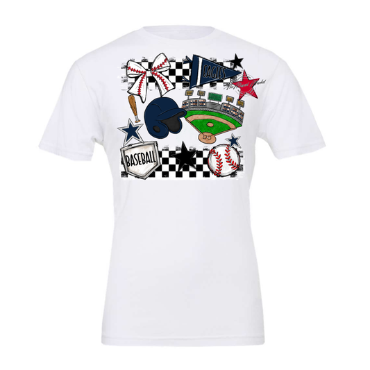 Eagles Baseball Checkers Design-Navy