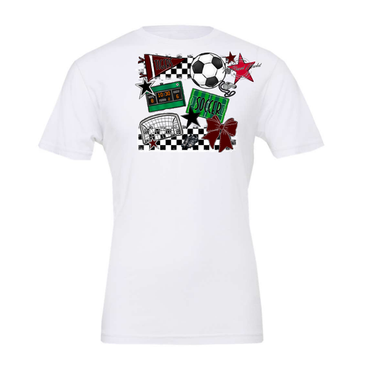 Tigers Checkers Soccer Spirit Design-Maroon