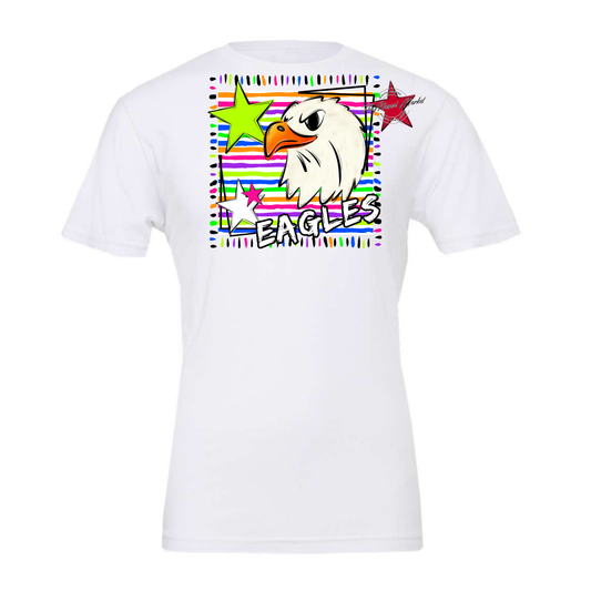 Eagles Mascot Line Design-Neon White