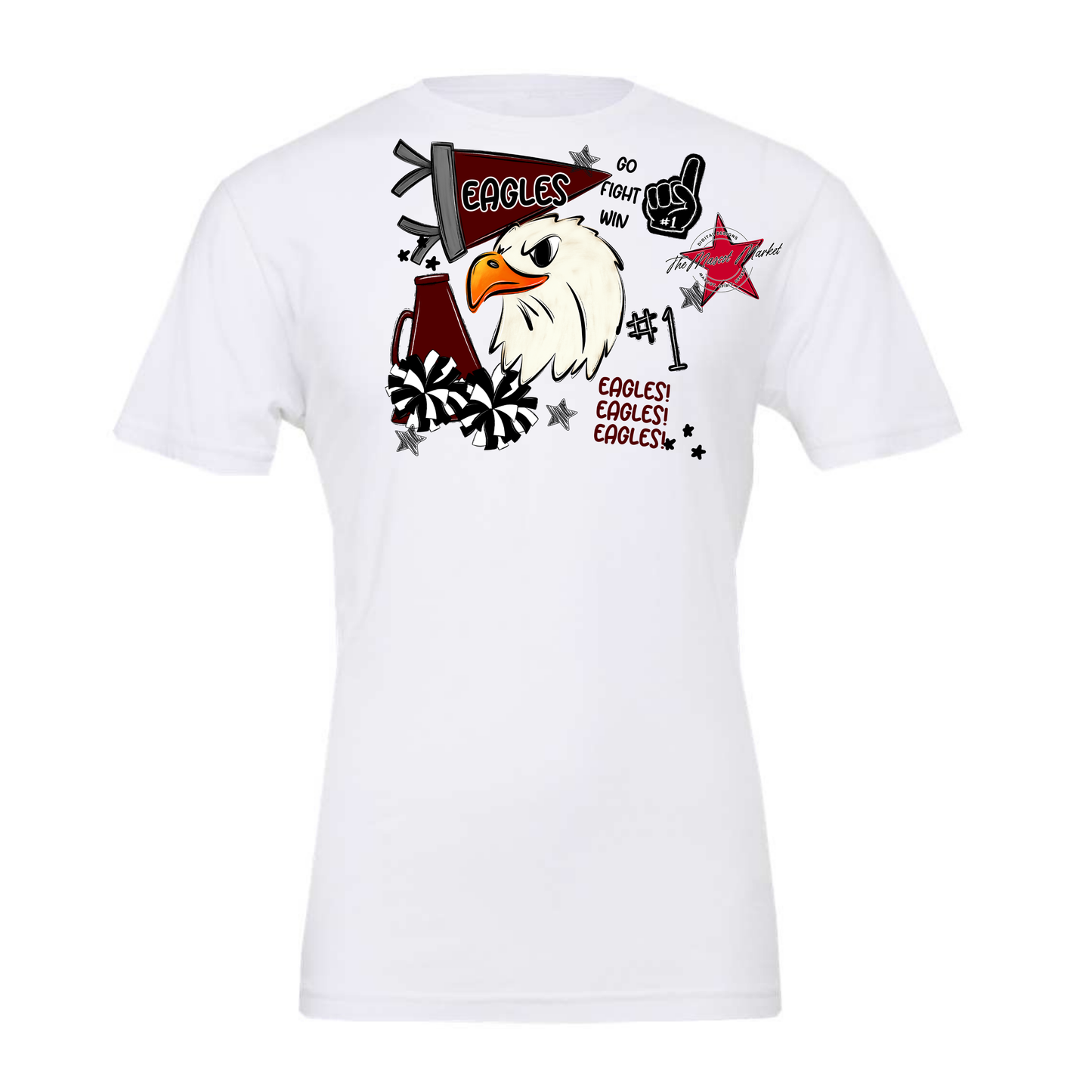 Eagles Mascot Spirit Design Megaphone-Maroon