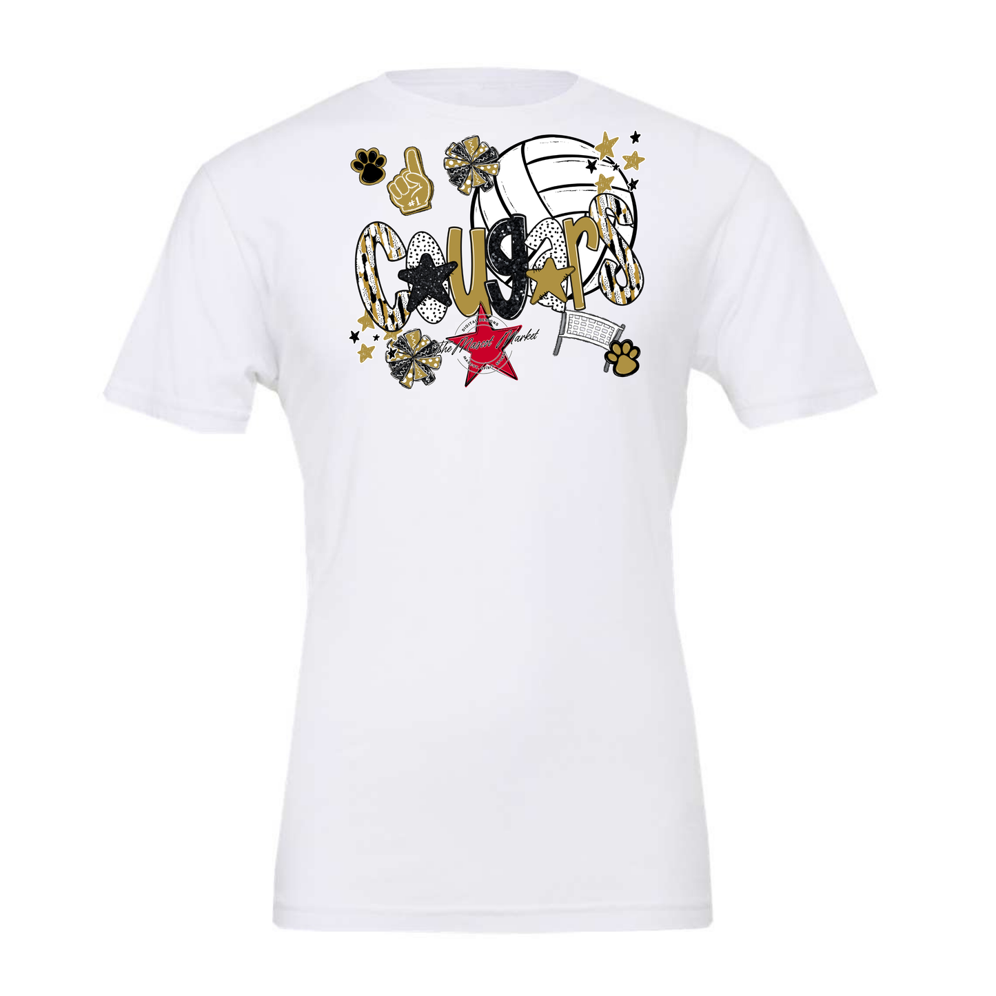 Cougars Volleyball Scrape-Gold