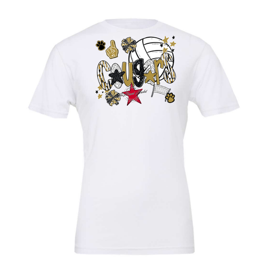 Cougars Volleyball Scrape-Gold