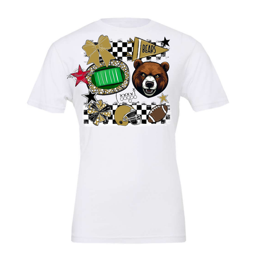 Bears Checker Mascot Spirit Design-Gold