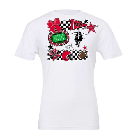 Raiders Checkers Mascot Spirit Design-Red