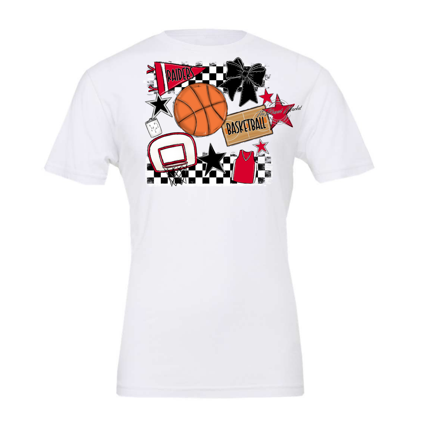 Raiders Basketball Checkers Design-Red