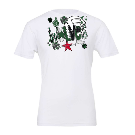 Wolves Volleyball Scrape-Green