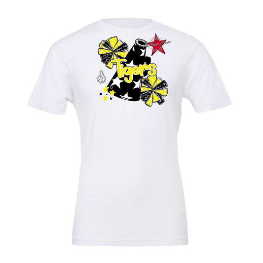 Tigers Alpha Megaphone Design-Bright Yellow