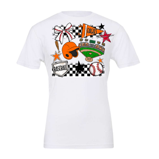 Eagles Baseball Checkers Design-Orange