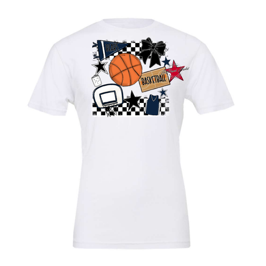 Bears Basketball Checkers Design-Navy