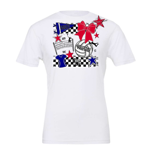Raiders Volleyball Checkers Design-Blue-Red