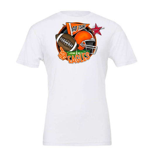 Eagles Circle Football Design-Orange