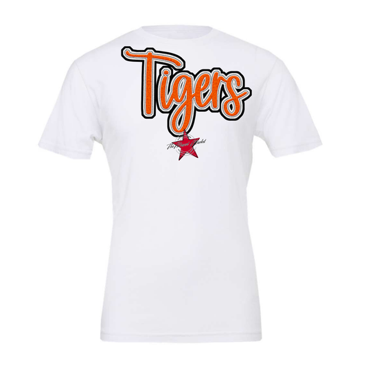 Tigers Faux Chenille Patch-Orange