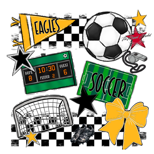 Eagles Soccer Checkers Design-Yellow