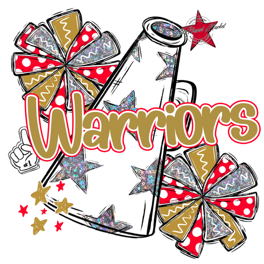 Warriors Alpha Megaphone Design-Red-Gold