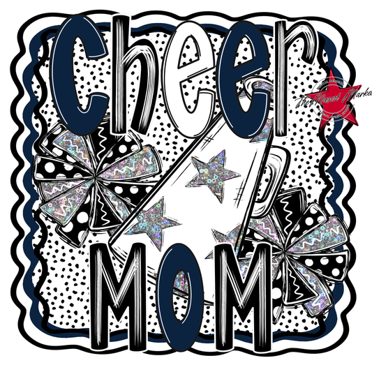 Cheer Mom Megaphone Dot Design-Navy