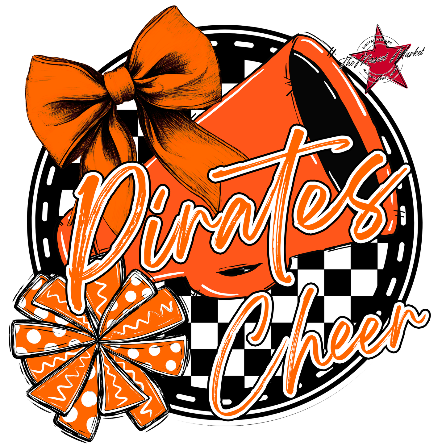Pirates Circle Cheer Design-Orange