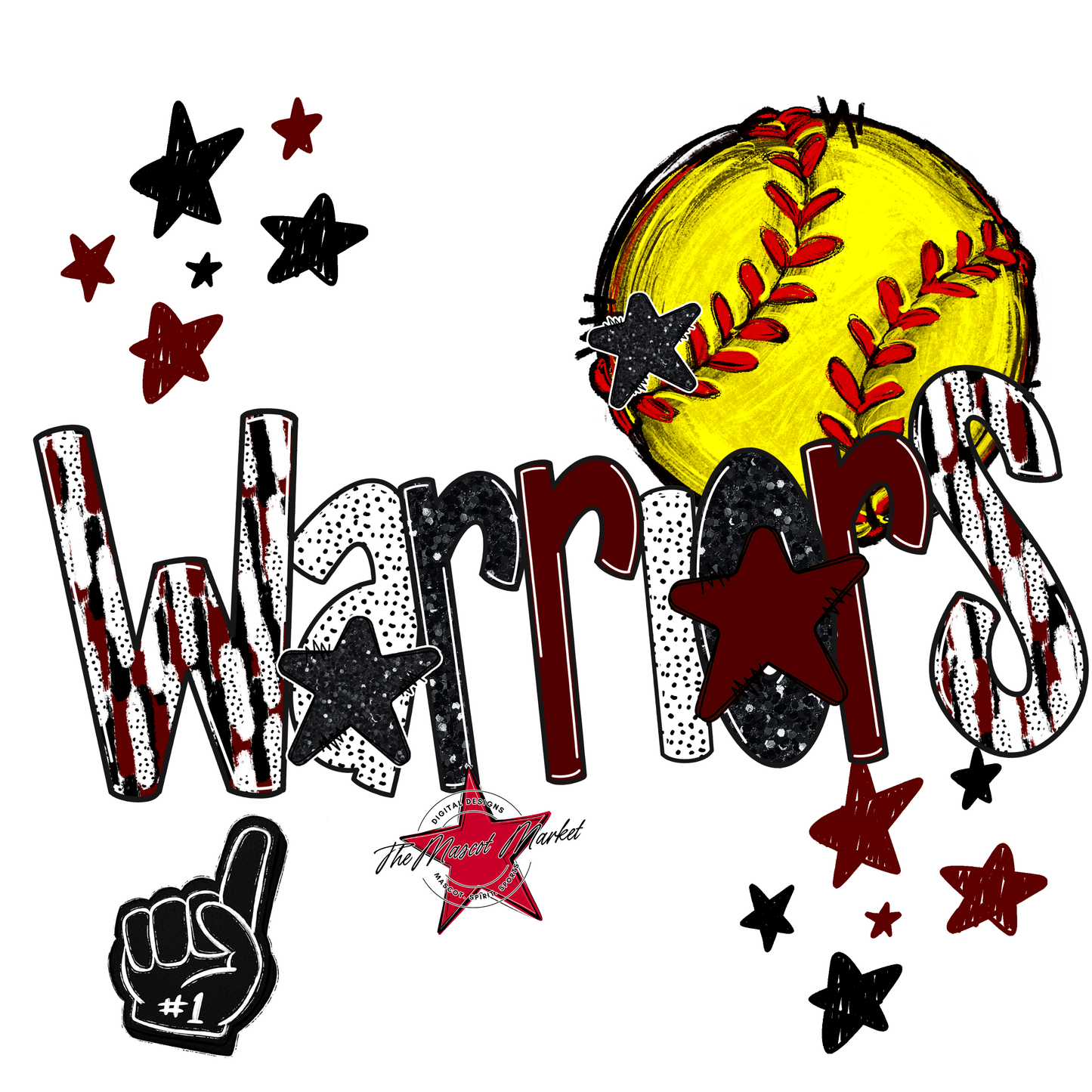 Warriors Softball Scrape-Maroon