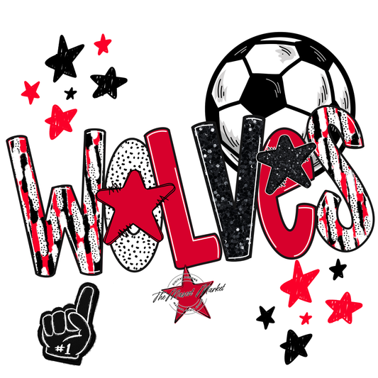 Wolves Soccer Scrape-Red