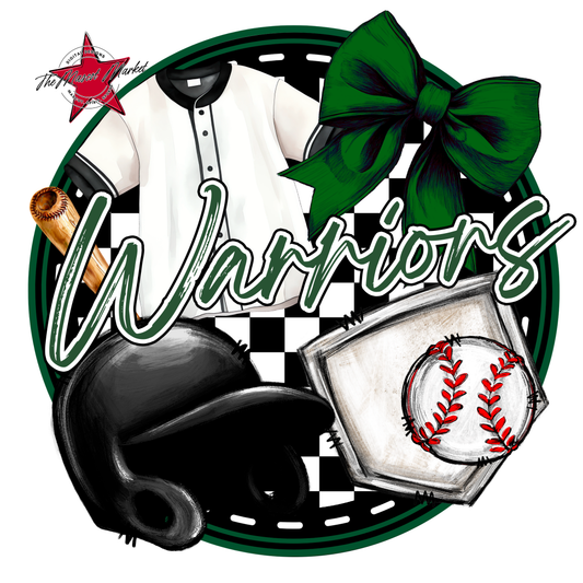 Warriors Circle Baseball Design-Green